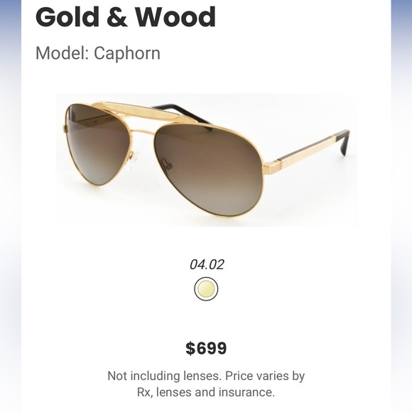 Gold and wood sunglasses eyeglasses - Picture 5 of 5